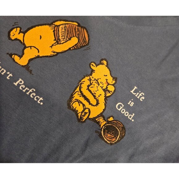 Life is Good Size XS Winnie the Pooh Life Isn't Easy Blue Crusher Tee - Picture 8 of 14